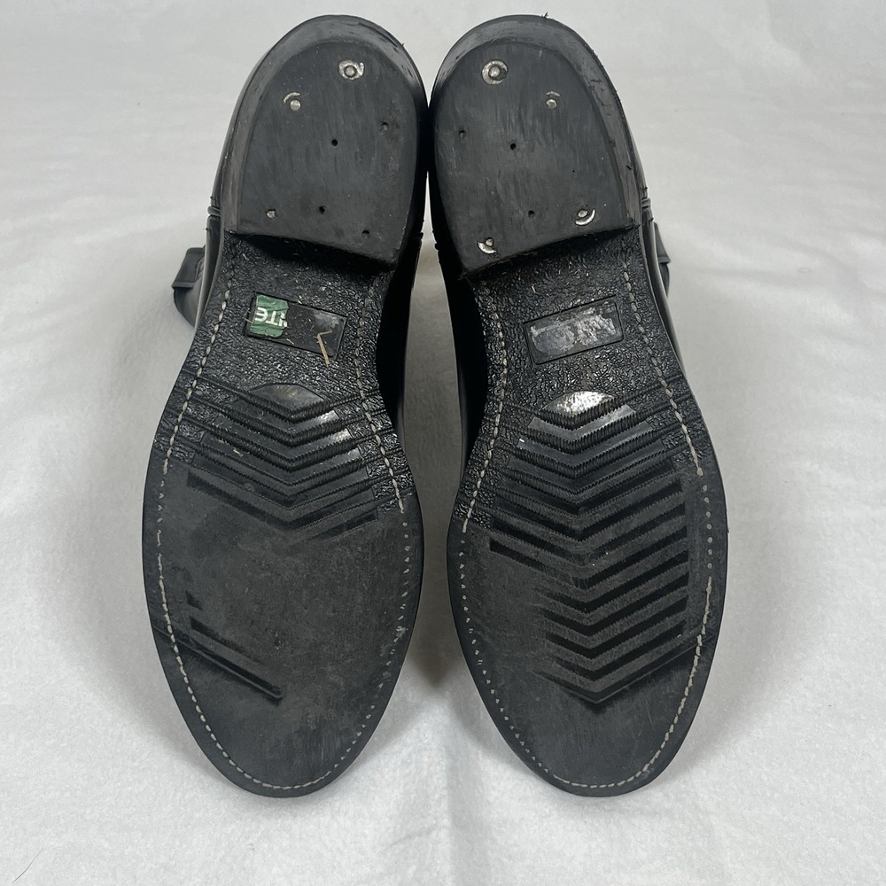 Justin Black Uniform Roper Boot 3040 Made in USA Vibram Rubber Sole 10D Vintage - Picture 6 of 8